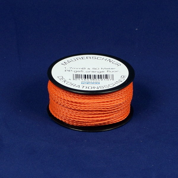Maurerschnur 1,7 mm x 50 m, orange fluoreszierend